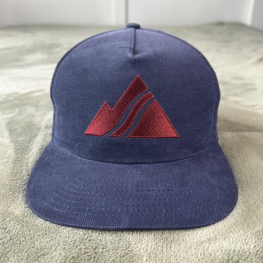 Strafe Hat Cap Strap Back Mens One Size Blue Corduroy Bump Cap Ski Outdoor